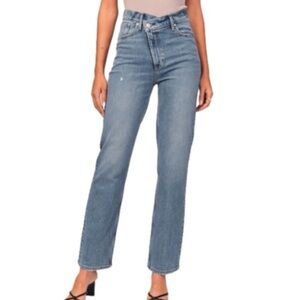 Abercrombie & Fitch Women's Straight Leg Jeans - Light Blue Denim